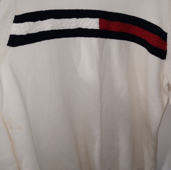 Vintage Tommy Hilfiger Long Sleeve Pullover Cowl neck Sweater Chunky knit logo - Picture 7 of 8